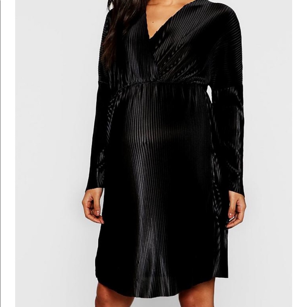 Beautiful maternity dress , black silky material